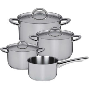 Pannenset Blizz 4-Delig RVS - Kookpan ø 16, 18, 20 cm & Steelpan ø 16 cm - geschikt voor alle warmtebronnen