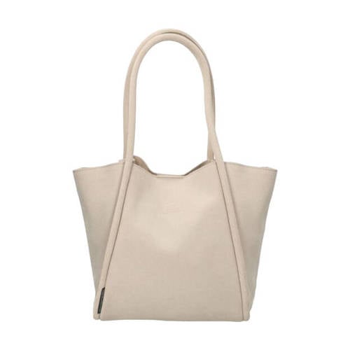 Fred de la Bretoniere suede schoudertas Nalani beige afbeelding
