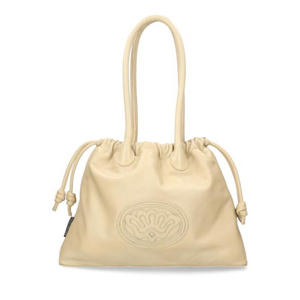 leren schoudertas Frida beige