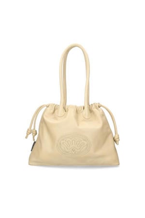 leren schoudertas Frida beige