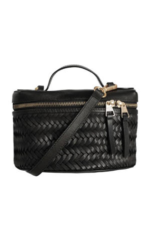 leren crossbody tas Lori zwart