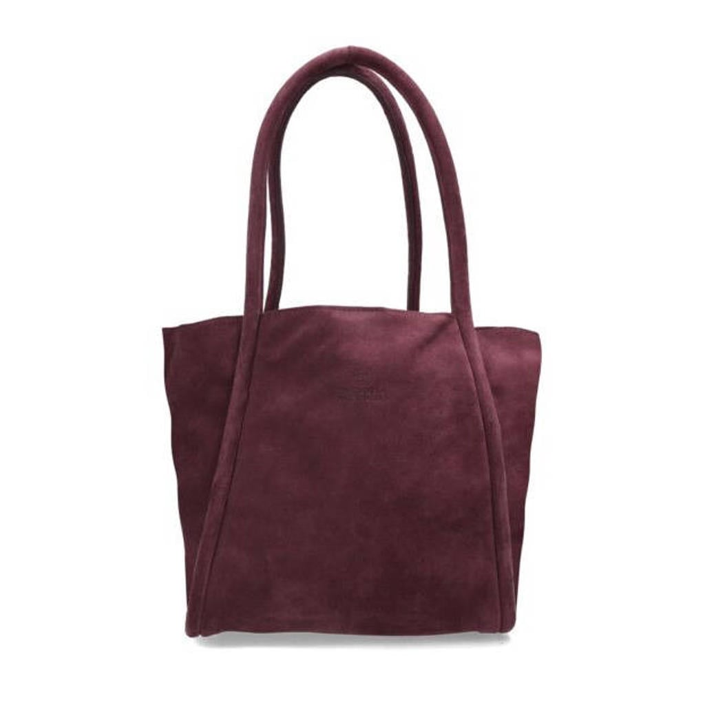 Fred de la Bretoniere suede schoudertas Nalani donkerrood
