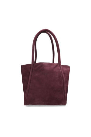 suede schoudertas Nalani donkerrood