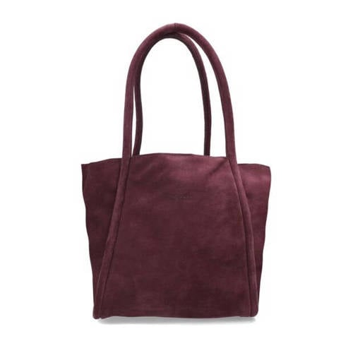 Fred de la Bretoniere suede schoudertas Nalani donkerrood afbeelding