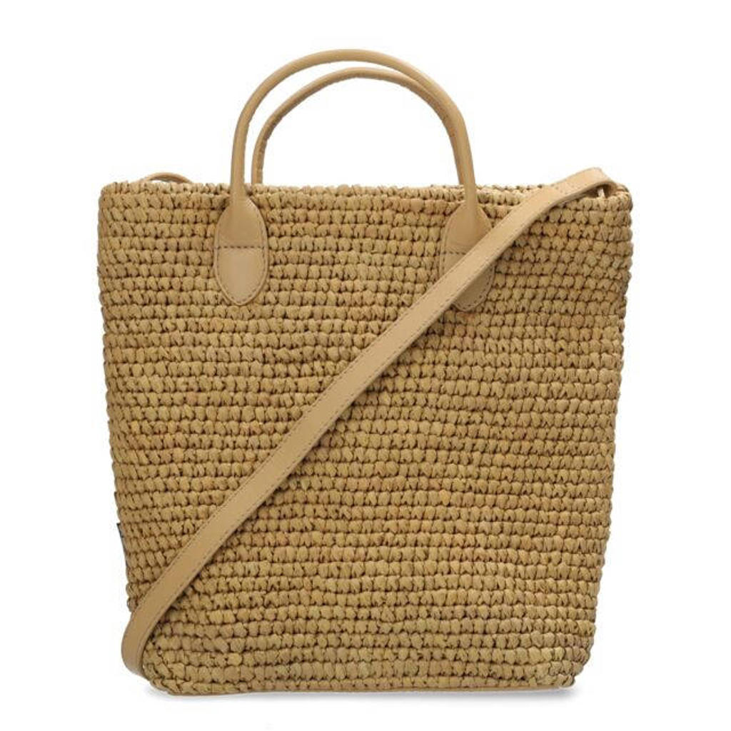 Fred de la Bretoniere raffia handtas Vicky naturel