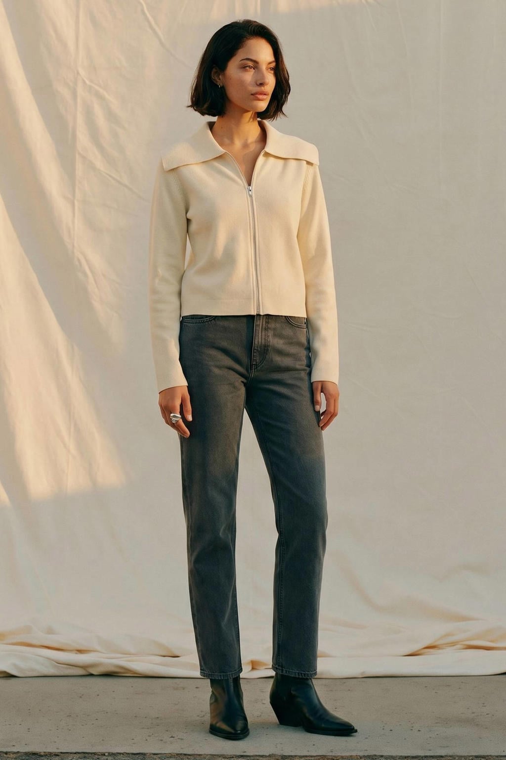 AWARE vest gebreid - ecru