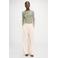 Grace & Mila wide leg regular waist pantalon met krijtstreep lichtgeel
