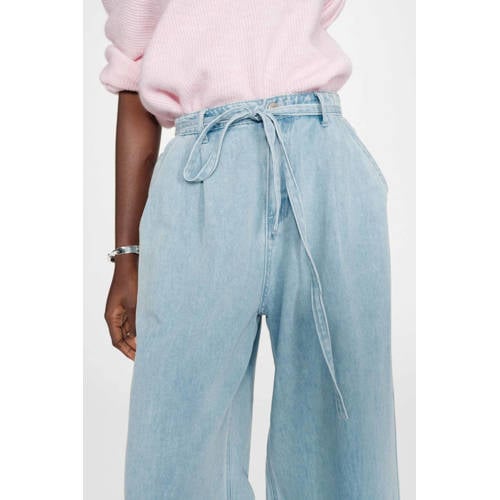 Grace & Mila high waist wide leg jeans light blue denim afbeelding