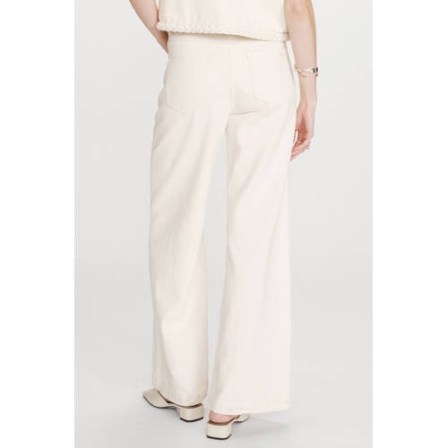 Grace & Mila high waist wide leg jeans crème afbeelding