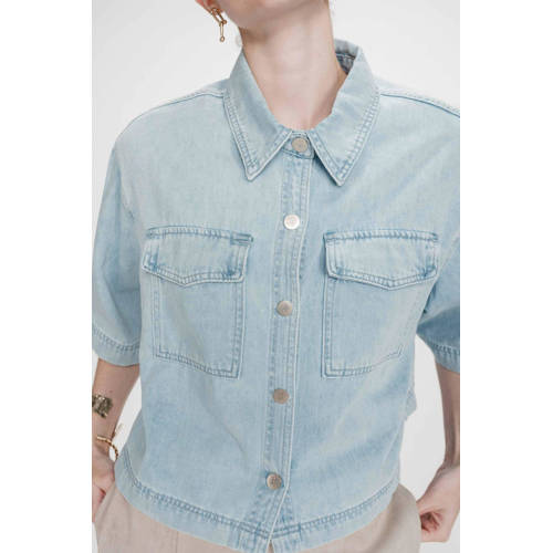 Grace & Mila blouse light blue denim afbeelding