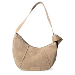 suede schoudertas Platamini beige
