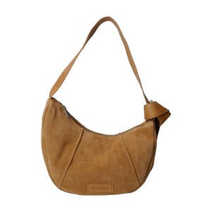 suede schoudertas Platamini cognac
