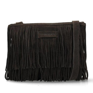 suede crossbody tas Festival donkerbruin