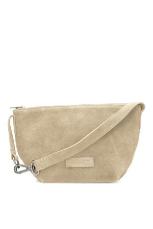 suede crossbody tas Esra beige