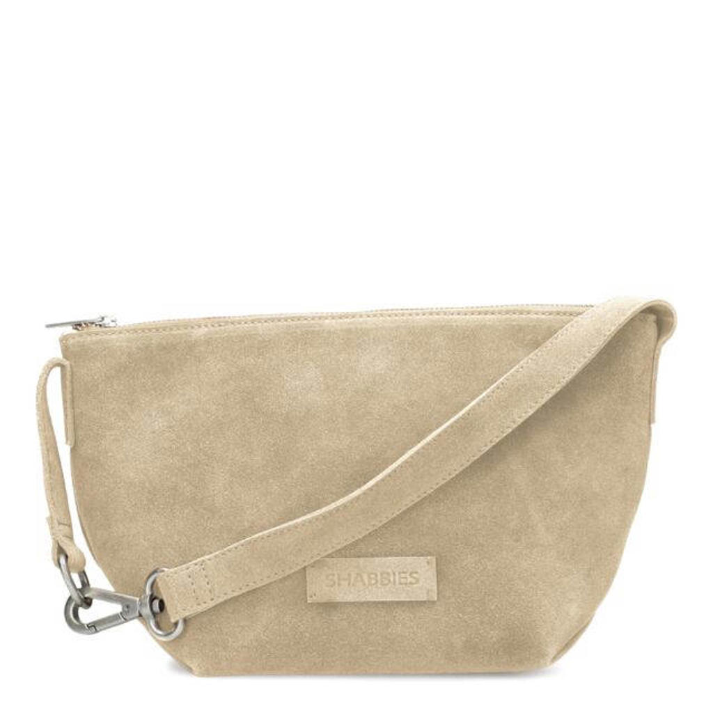 Shabbies Amsterdam suede crossbody tas Esra beige
