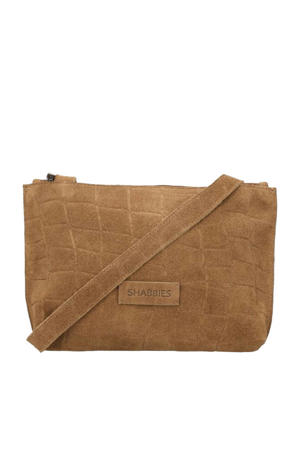 suede crossbody tas Festival cognac