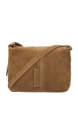 suede crossbody tas Saar bruin