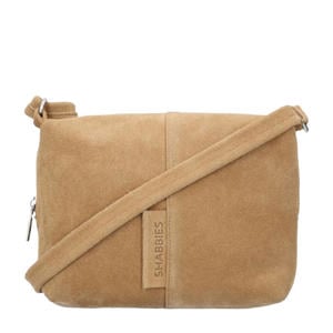 suede crossbody tas Saar zand