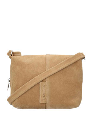 suede crossbody tas Saar zand