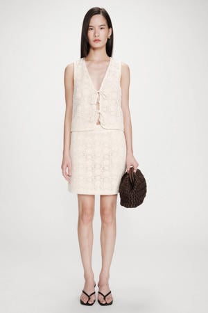 A-lijn rok crochet crème