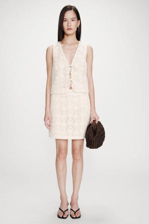 A-lijn rok crochet crème