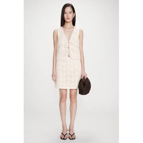 Grace & Mila A-lijn rok crochet crème afbeelding