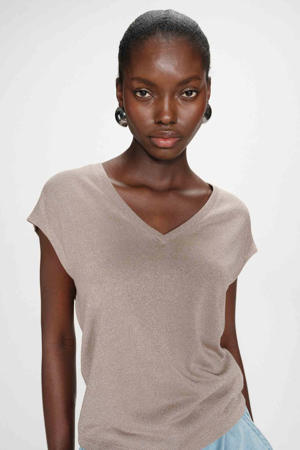 glitter top taupe