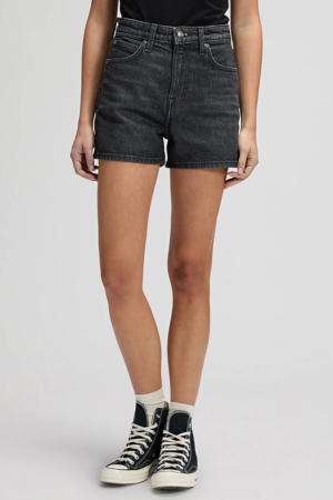 denim high waist short black denim