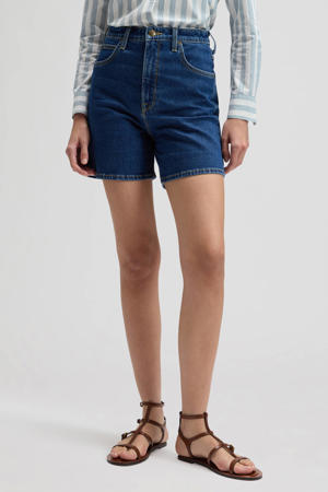 denim high waist short dark blue denim