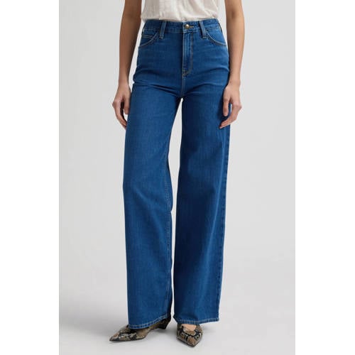 Lee STELLA high waist wide leg jeans dark blue denim afbeelding