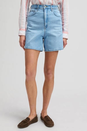 denim high waist short light blue denim