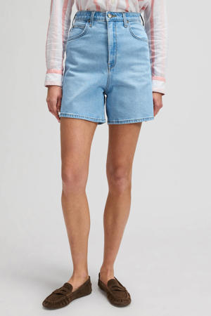 denim high waist short light blue denim