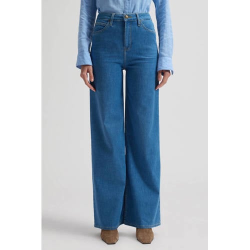 Lee high waist wide leg jeans medium blue denim afbeelding