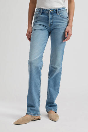 straight leg jeans medium blue denim