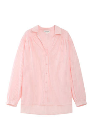 blouse met krijtstreep lichtroze