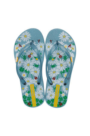 teenslippers blauw/meerkleurig