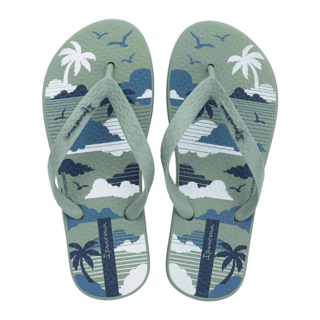 Groene jongens Ipanema teenslippers van polyester