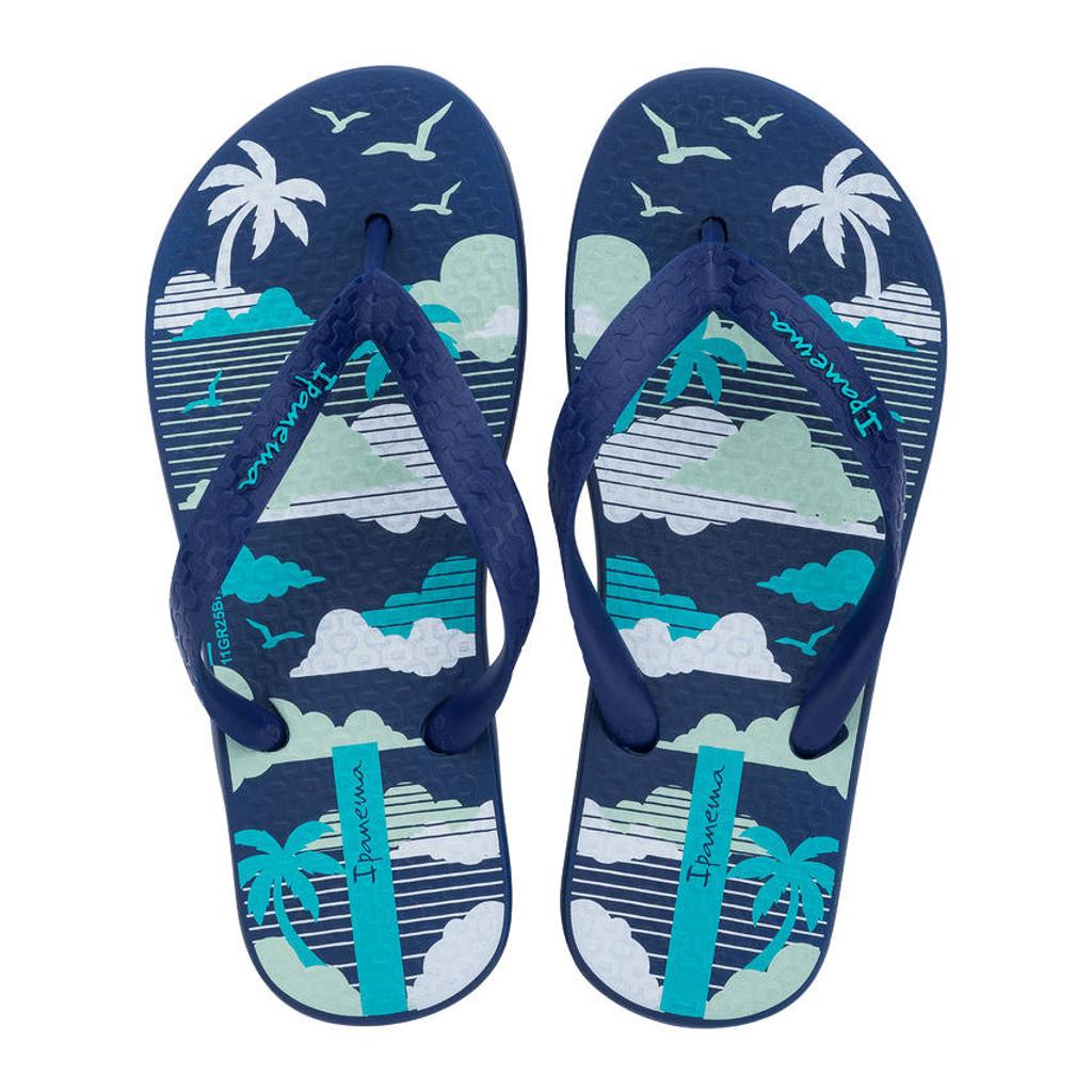 Donkerblauwe jongens Ipanema teenslippers van polyester