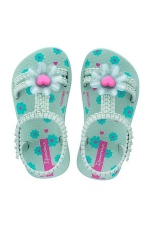 Daisy Baby gebloemde sandalen mintgroen/roze
