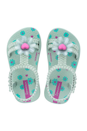 Daisy Baby gebloemde sandalen mintgroen/roze