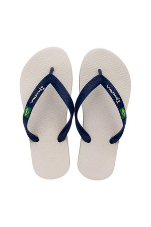 teenslippers beige/blauw