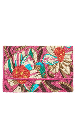 clutch Big Flower fuchsia