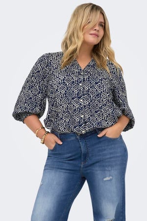 blouse met all over print