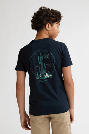T-shirt met backprint donkerblauw