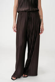 thumbnail: Grace & Mila wide leg regular waist broek donkerbruin