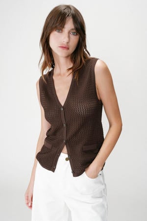 vest gebreid bruin