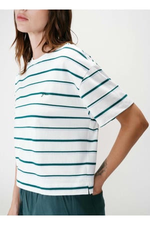 gestreept T-shirt ecru