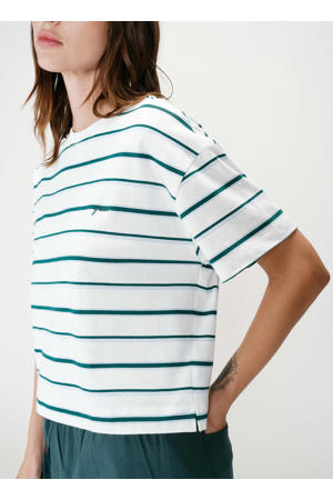 gestreept T-shirt ecru