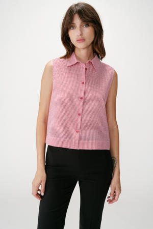 geruit top rood