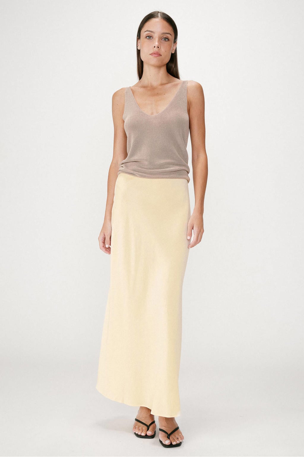 Gele dames Grace & Mila maxi rok gemaakt van lyocell